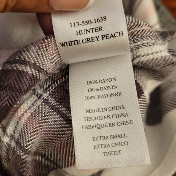 Rails Hunter White Grey Peach Button Up XS - Picture 9 of 9